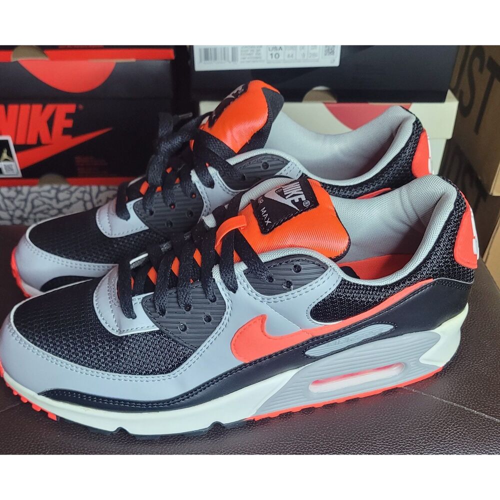 Nike Air Max 90 Radiant Red CZ4222-001 Black Grey Men's Size 10 New OG Box